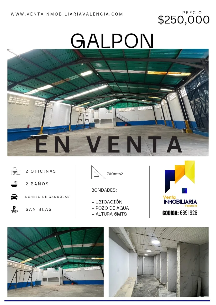 Galpón en Venta en San Blas 760m² — USD 250,000
