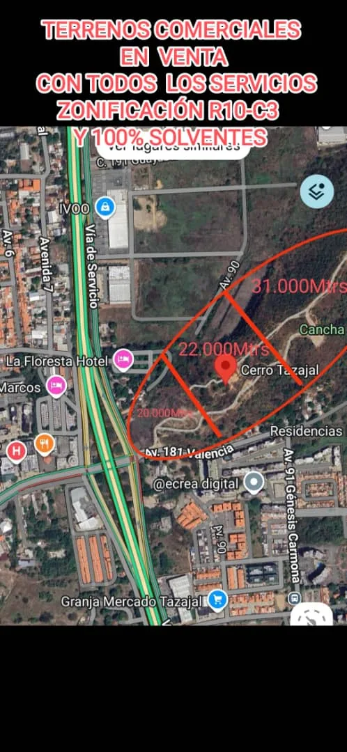 Terreno en Venta en Colinas de Tazajal, Naguanagua, Carabobo 20000m² — USD 1,650,000