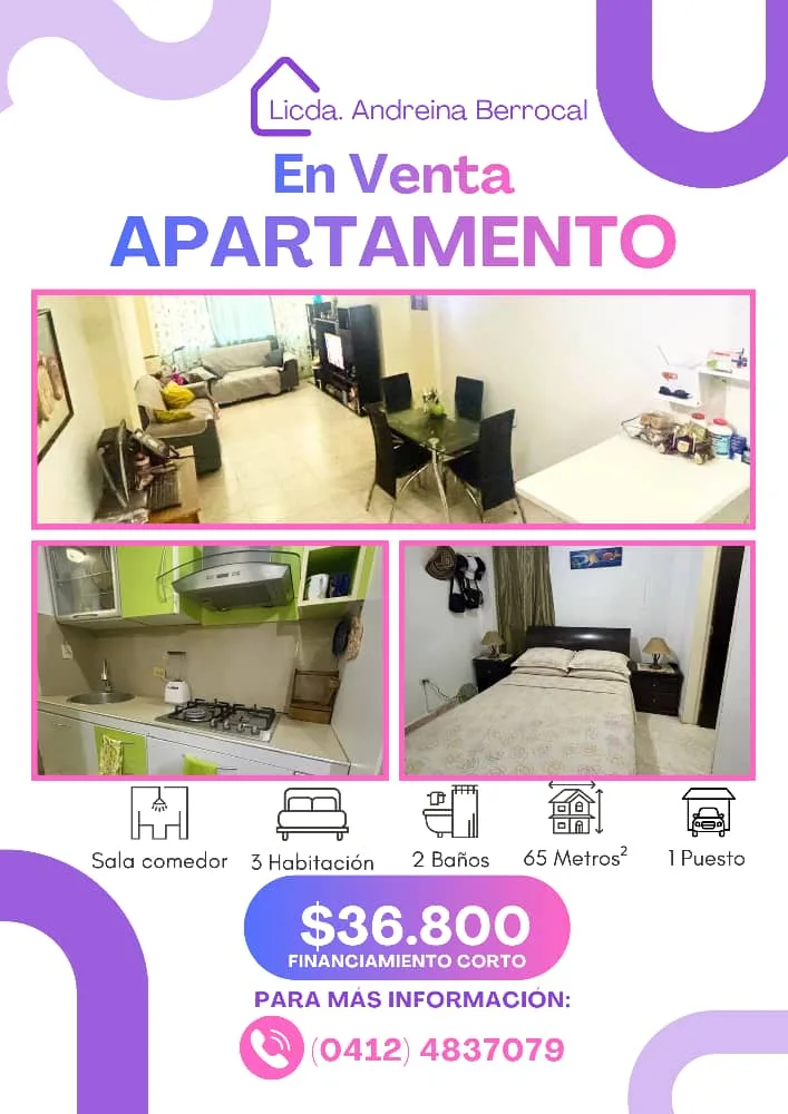 Apartamento en Venta en null — 3 hab 65m² — USD 36,800