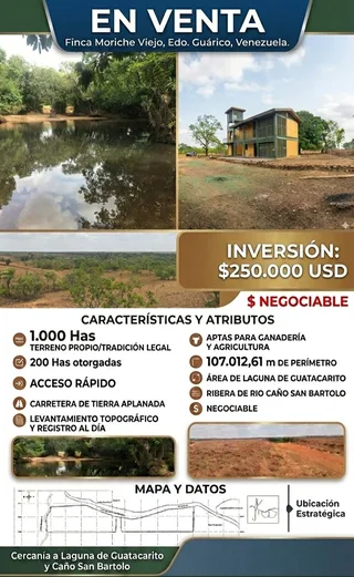 Terreno en Finca Moriche Viejo, Edo. Guárico, Venezuela