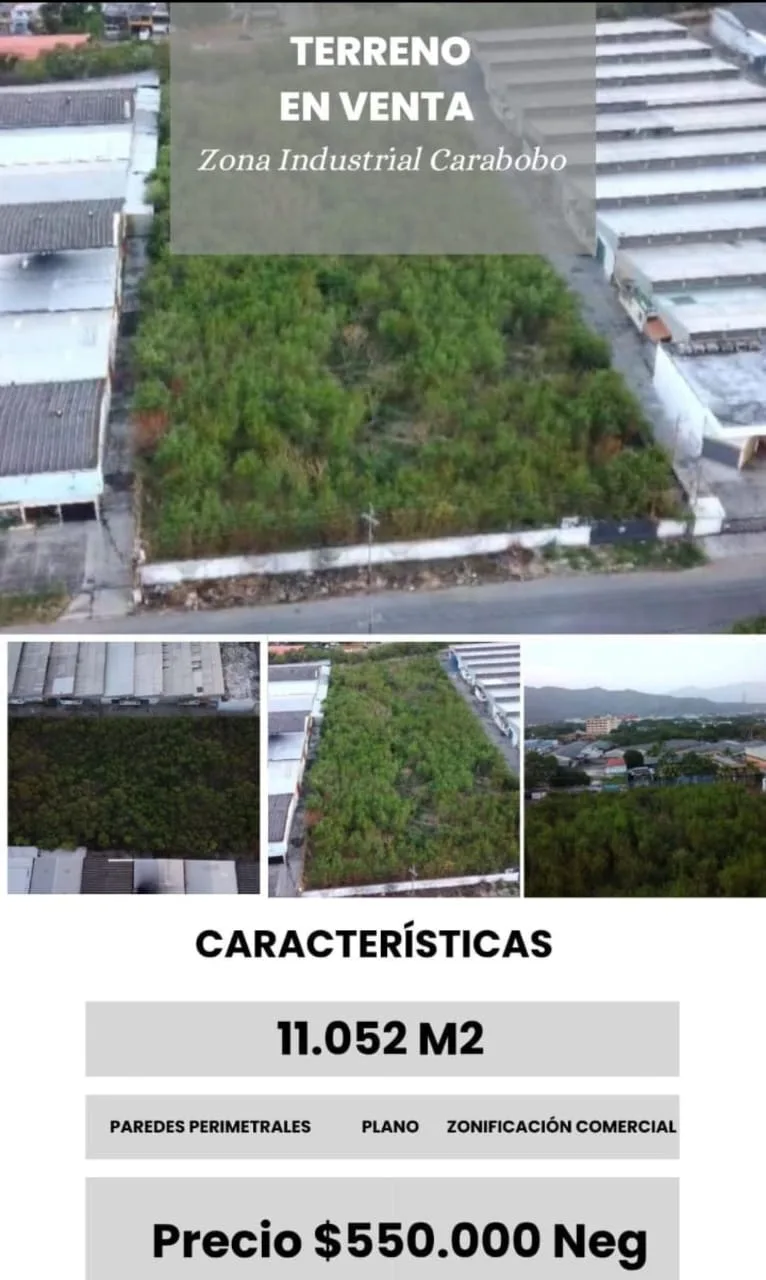 Terreno en Venta en Zona Industrial Carabobo 11052m² — USD 550,000