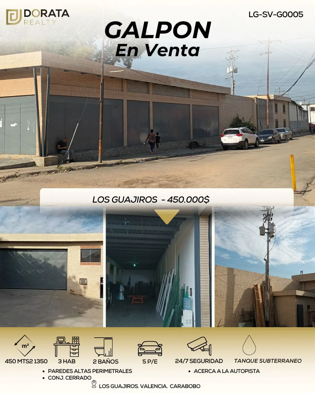 Galpón en Venta en Mercado de los Guajiros, Valencia, Carabobo 1350m² — USD 450,000