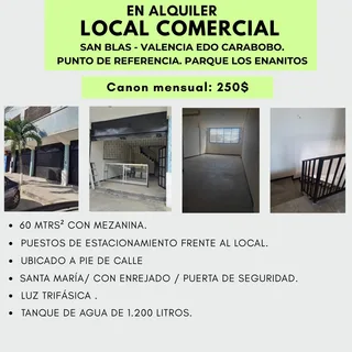Local en San Blas, Valencia, Edo-Carabobo (Punto de referencia: Parque Los Enanitos)