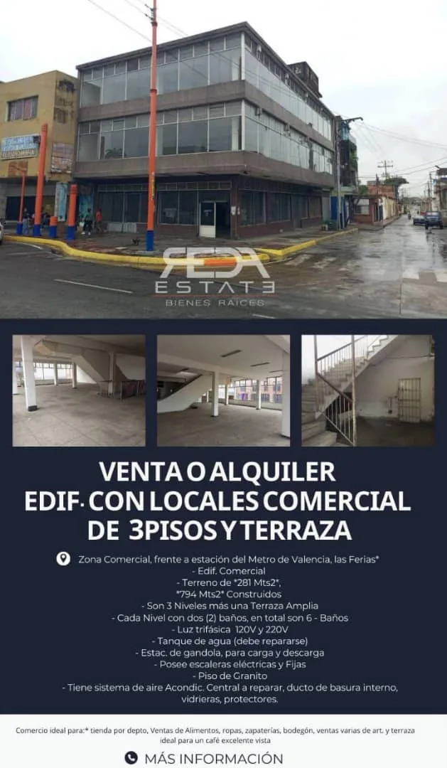 Local en Venta en Zona Comercial, frente a estación del Metro de Valencia, Lara 794m² — USD 550,000