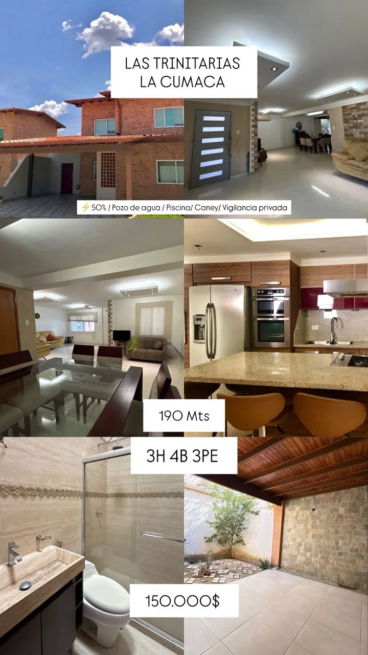 Townhouse en Venta en Res Las trinitarias La Cumaca San Diego — 3 hab 190m² — USD 150,000
