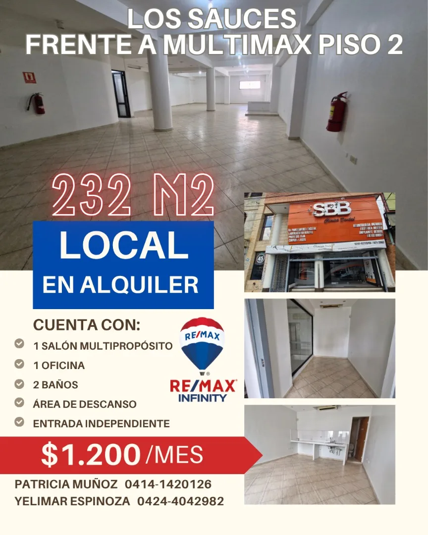 Local en Alquiler en Los Sauces — 1 hab 232m² — USD 1,200