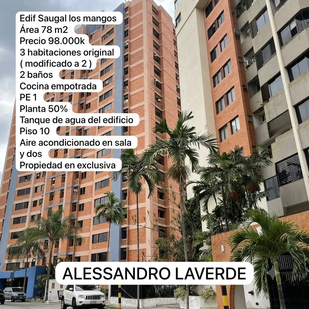 Apartamento en Venta en Edif Saugal los mangos — 3 hab 78m² — USD 98,000