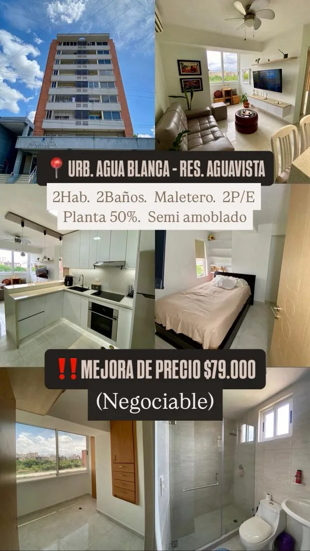 Apartamento en Venta en Urb. Agua Blanca — 2 hab 54m² — USD 79,000