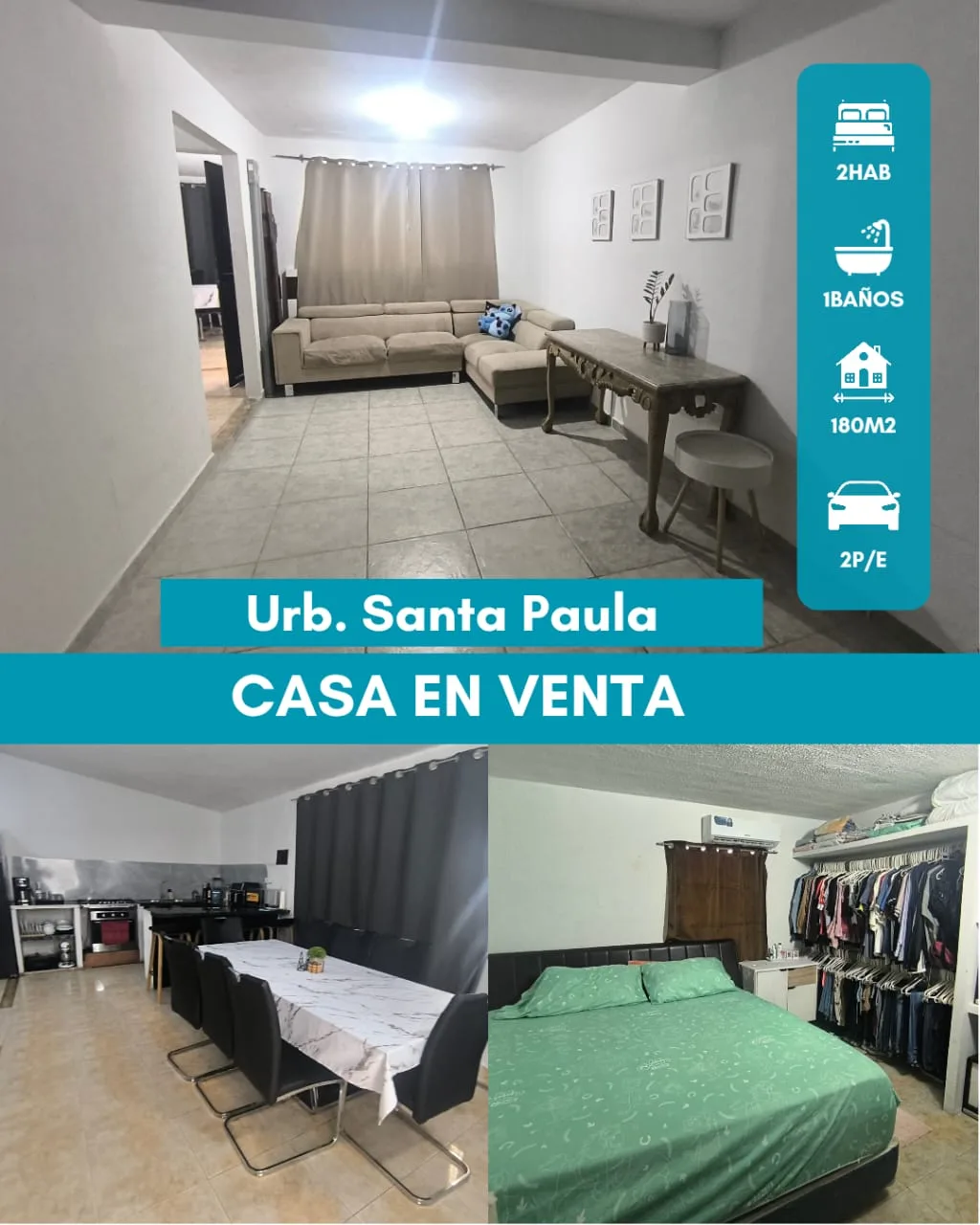 Casa en Venta en Urb. Santa Paula Tocuyito Municipio Libertador Estado Carabobo — 2 hab 180m² — USD 44,000