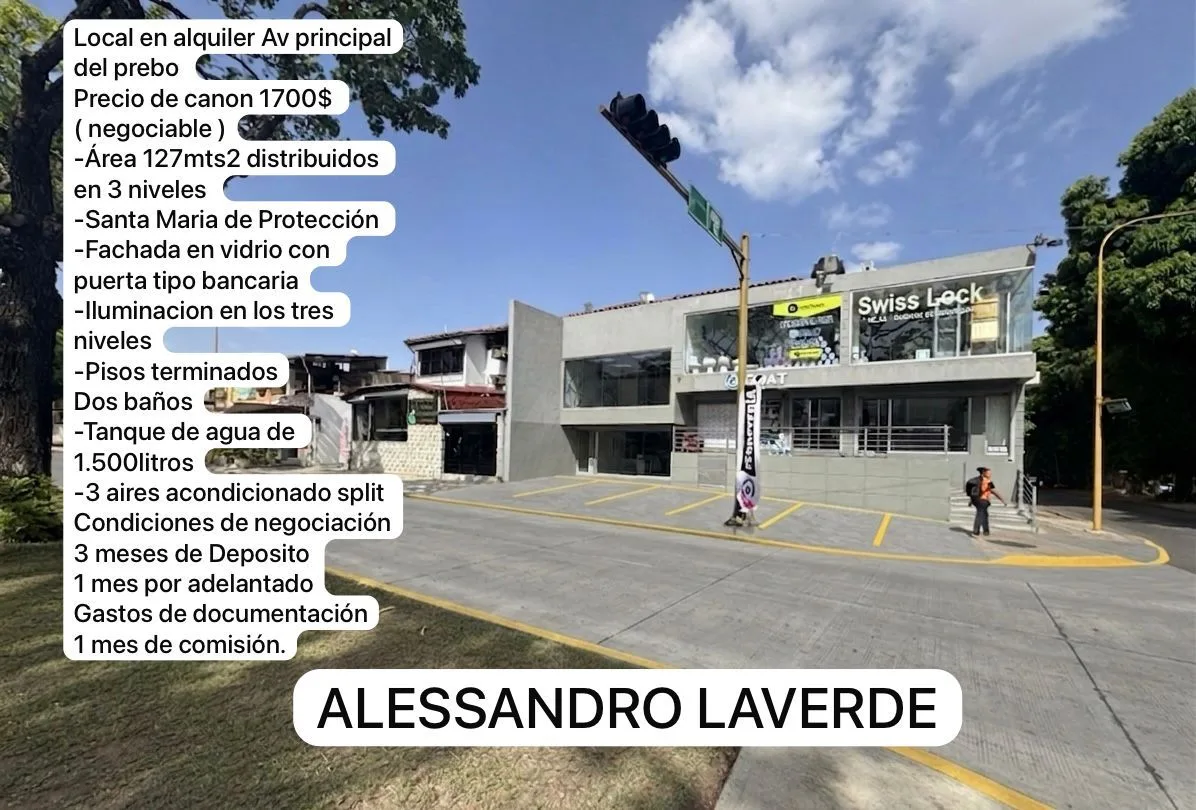 Local en Alquiler en Av principal del prebo 127m² — USD 1,700