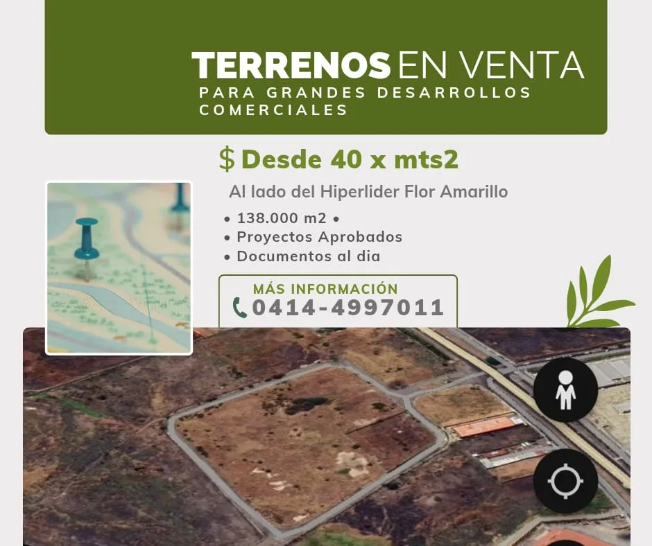 Terreno en Venta en Via Flor Amarillo, Valencia 138000m² — USD 40