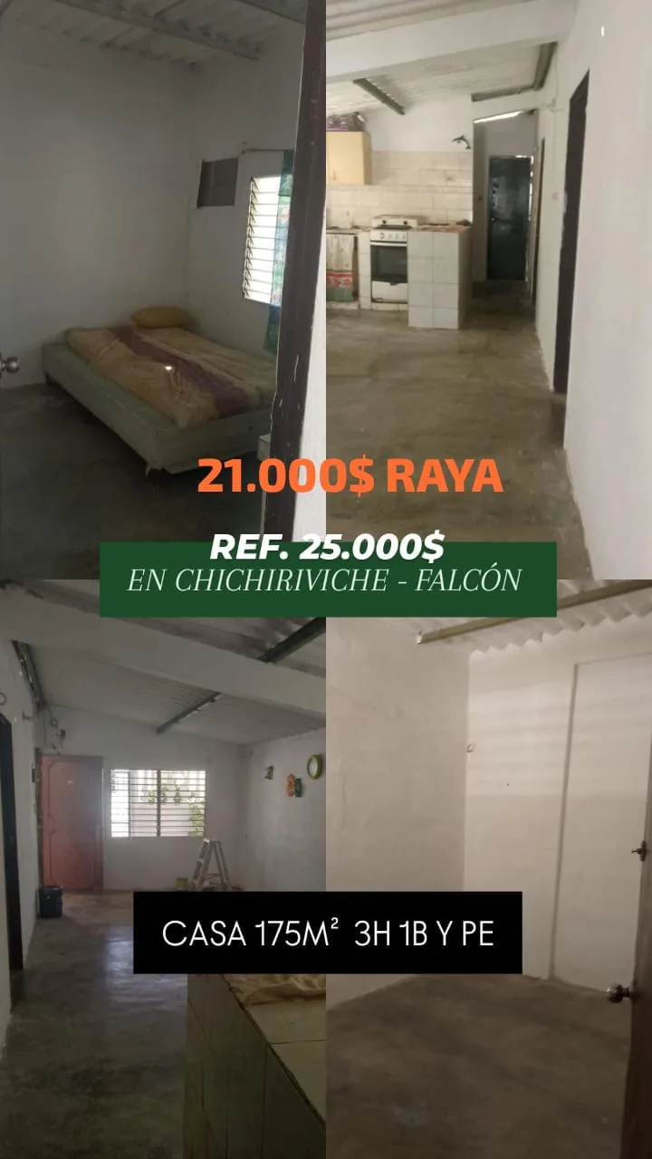 Casa en Venta en Chichiriviche - Falcón — 3 hab 175m² — USD 21,000