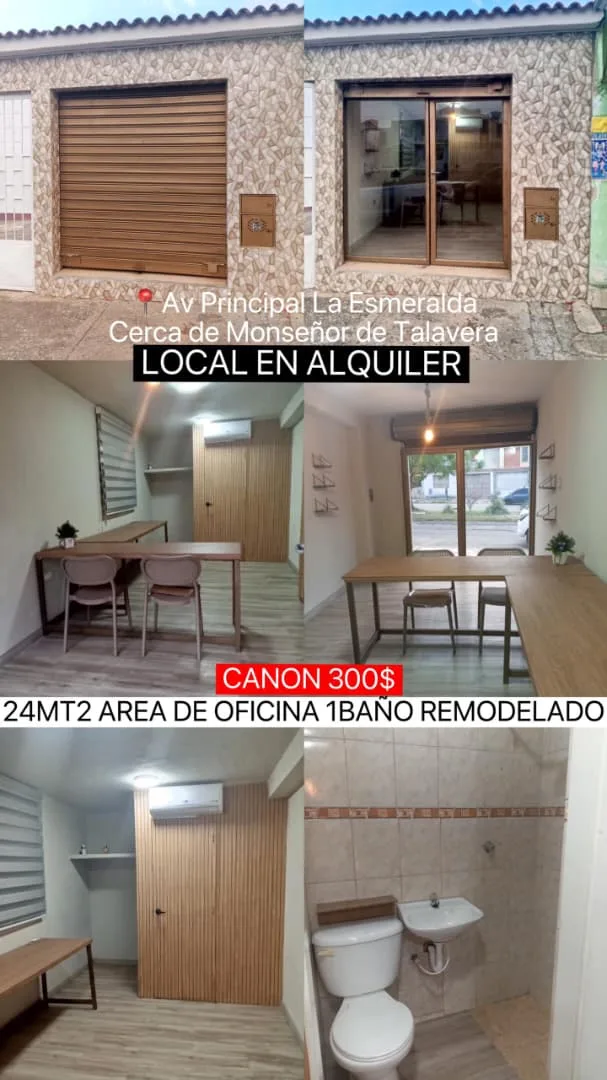 Local en Alquiler en Av. Principal de la Esmeralda, cerca del Colegio Mons. Talavera, San Diego - Carabobo 24m² — USD 300