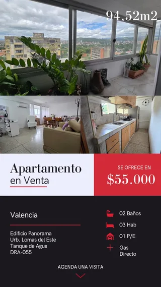 Apartamento en Lomas del Este, Edificio Panorama, Valencia