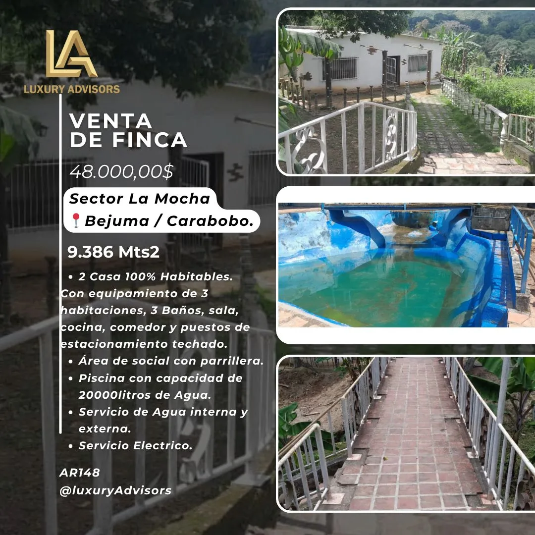 Terreno en Venta en Sector La Mocha, Bejuma / Carabobo — 3 hab 9386m² — USD 48,000