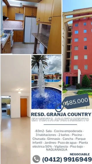 Apartamento en Red. La Granja Country en Naguanagua. Edo. Carabobo