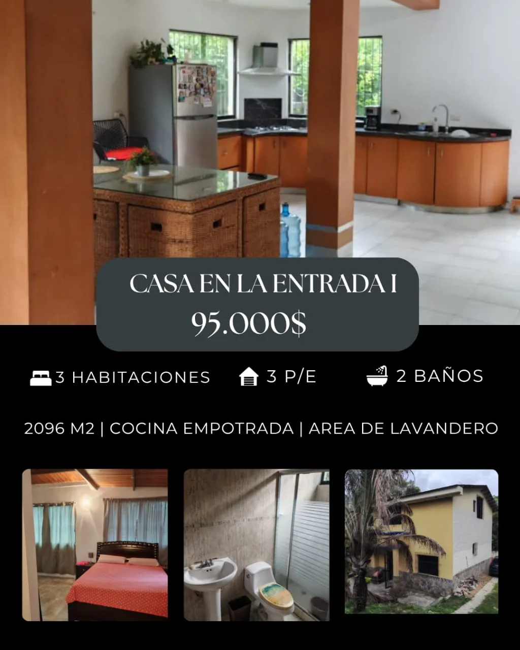 Casa en Venta en La Entrada I - Naguanagua — 3 hab 1096m² — USD 95,000