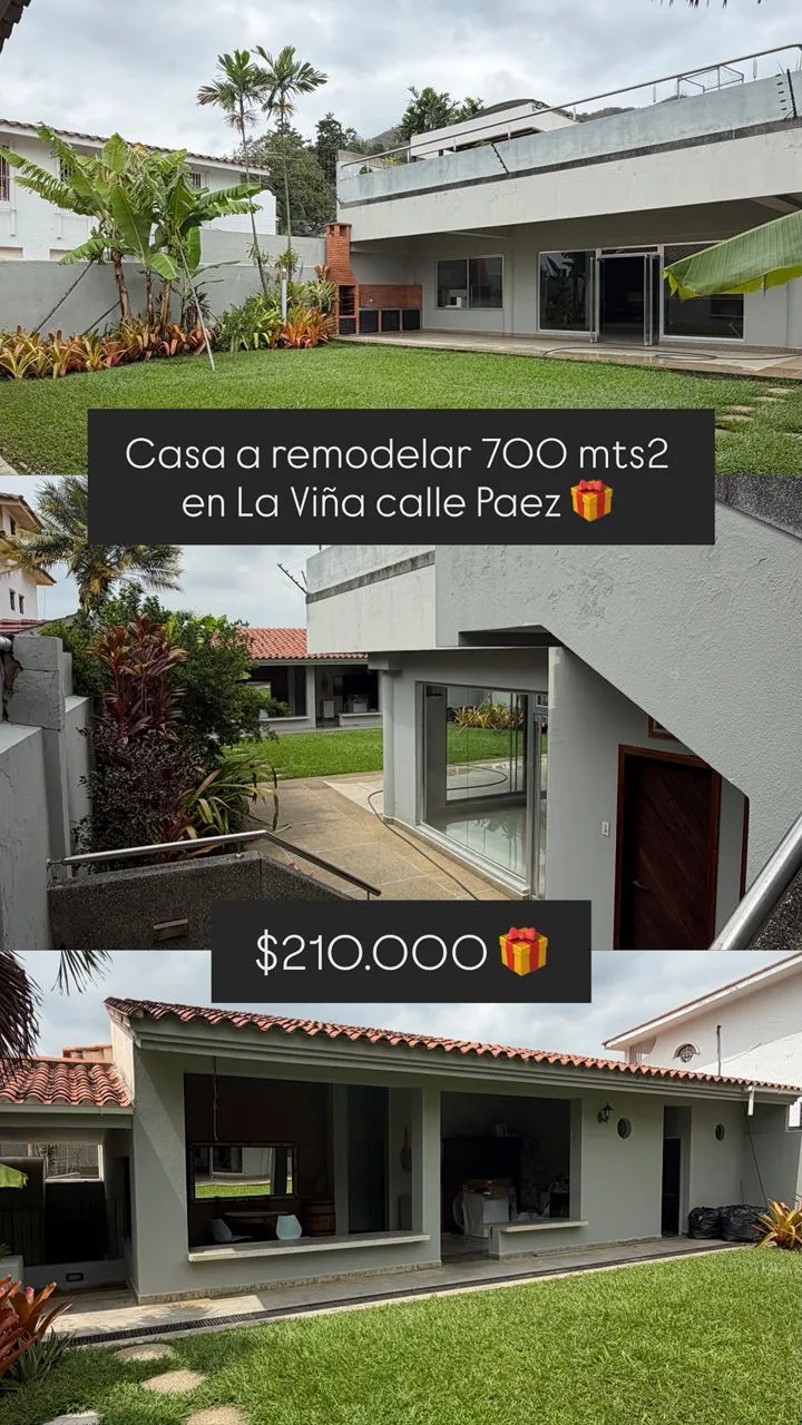 Casa en Venta en La Viña — 3 hab 700m² — USD 210,000