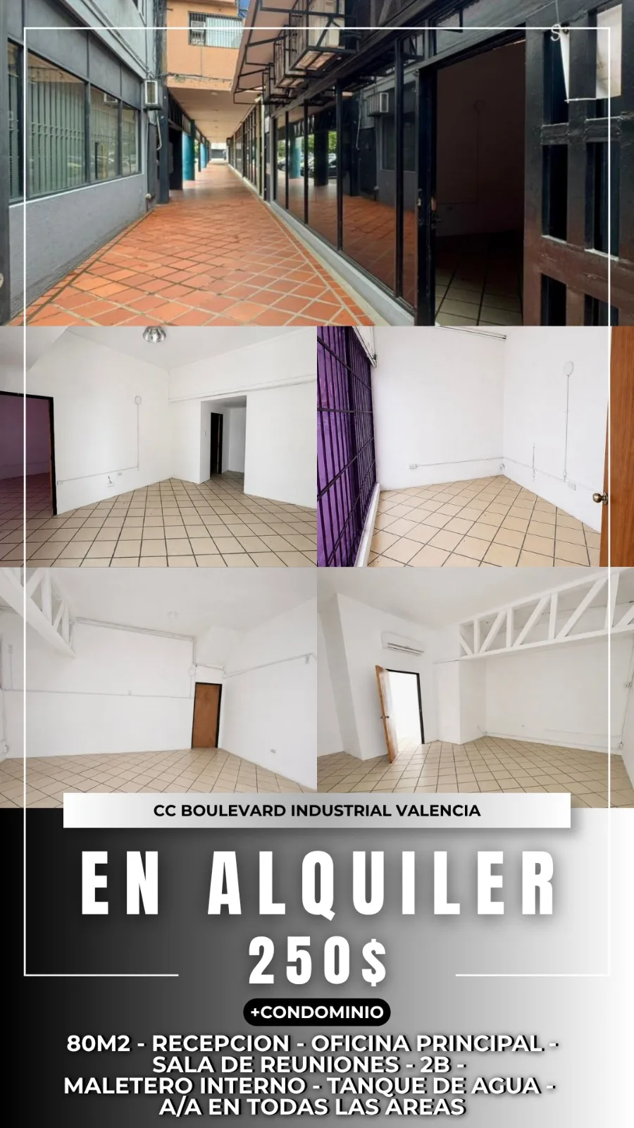 Oficina en Alquiler en C.C Boulevard Industrial Valencia 80m² — USD 250