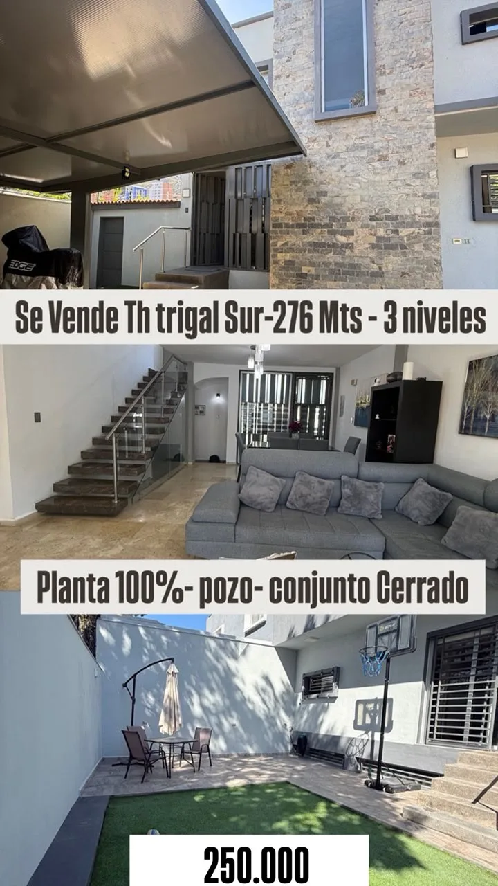 Townhouse en Venta en El Trigal Sur, Conjunto Taj Mahal Villas — 3 hab 270m² — USD 250,000