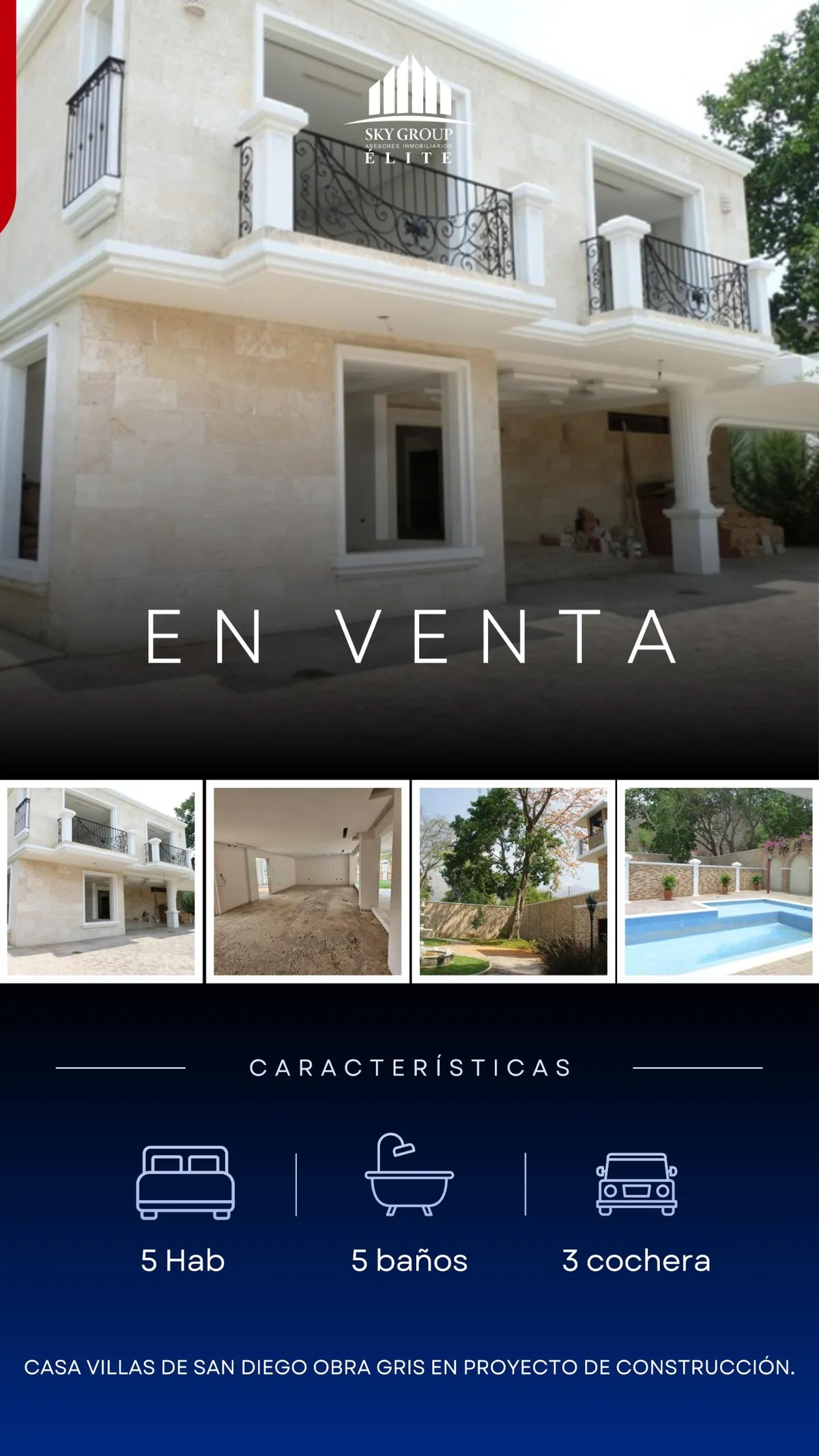 Casa en Venta en Villas de San Diego — 5 hab 625m² — USD 280,000