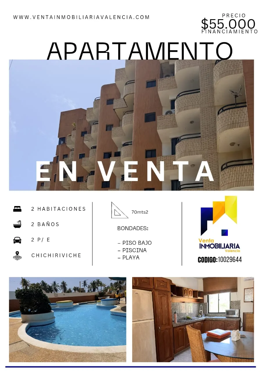 Apartamento en Venta en Chichiriviche — 2 hab 70m² — USD 55,000