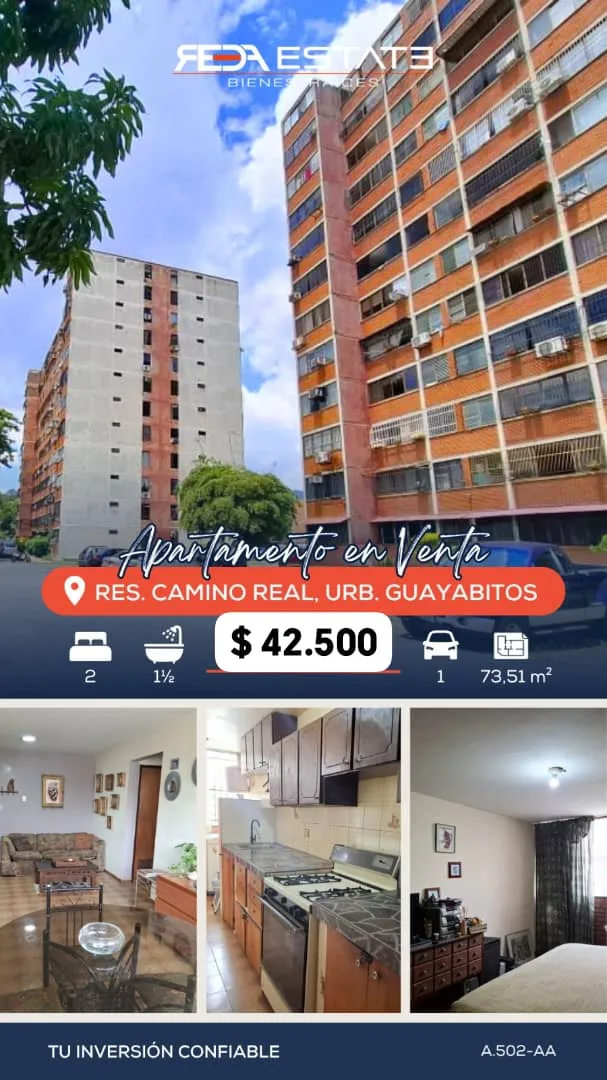 Apartamento en Venta en Camino Real, Urb. Guayabitos — 2 hab 73m² — USD 42,500