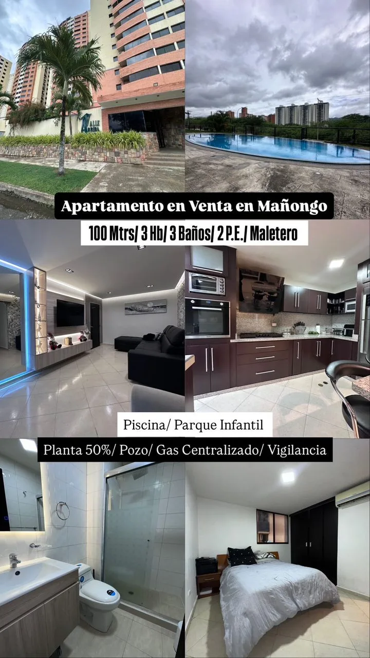 Apartamento en Venta en Mañongo Res. Valle Arriba — 3 hab 100m² — USD 115,000