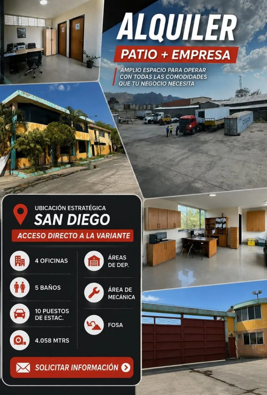 Galpón en Alquiler en SAN DIEGO — 4 hab 4058m² — USD 2,800