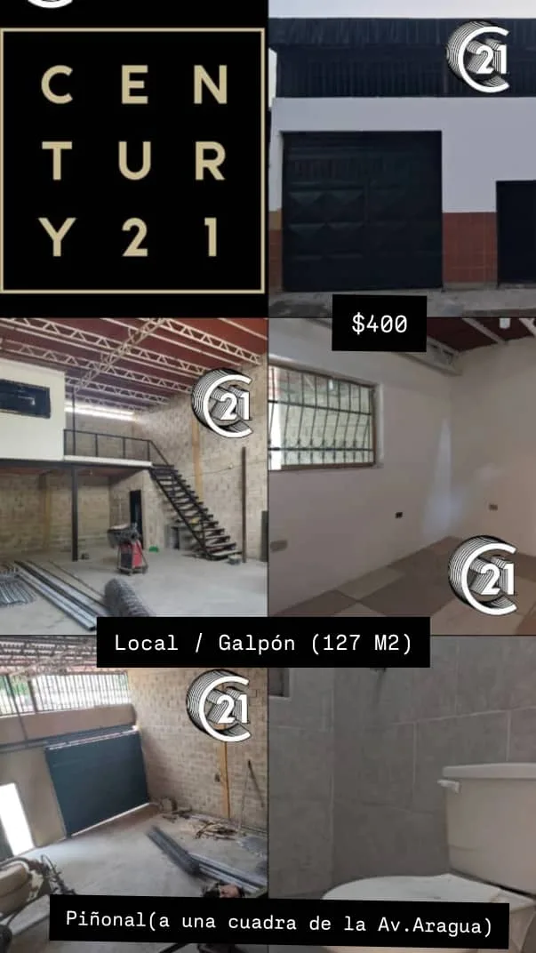 Galpón en Alquiler en Avenida Aragua 127m² — USD 400
