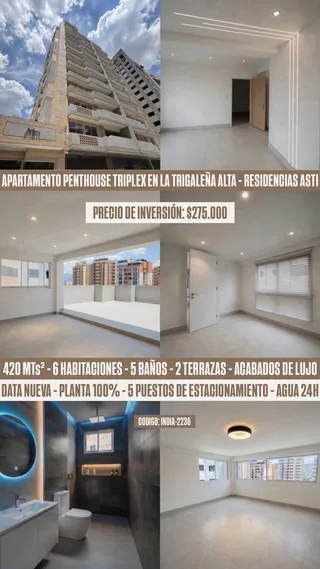 Penthouse en Urbanización La Trigaleña Alta, Residencias Asti, Valencia, Estado Carabobo