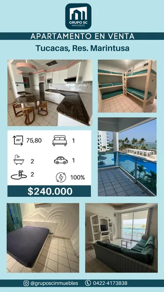 Apartamento en Res. Marintusa, Tucacas, Edo. Falcón