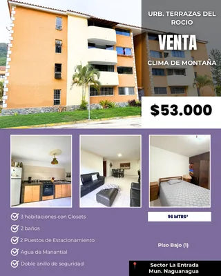 Apartamento en Urb. Terrazas del Rocio, Sector La Entrada, Naguanagua