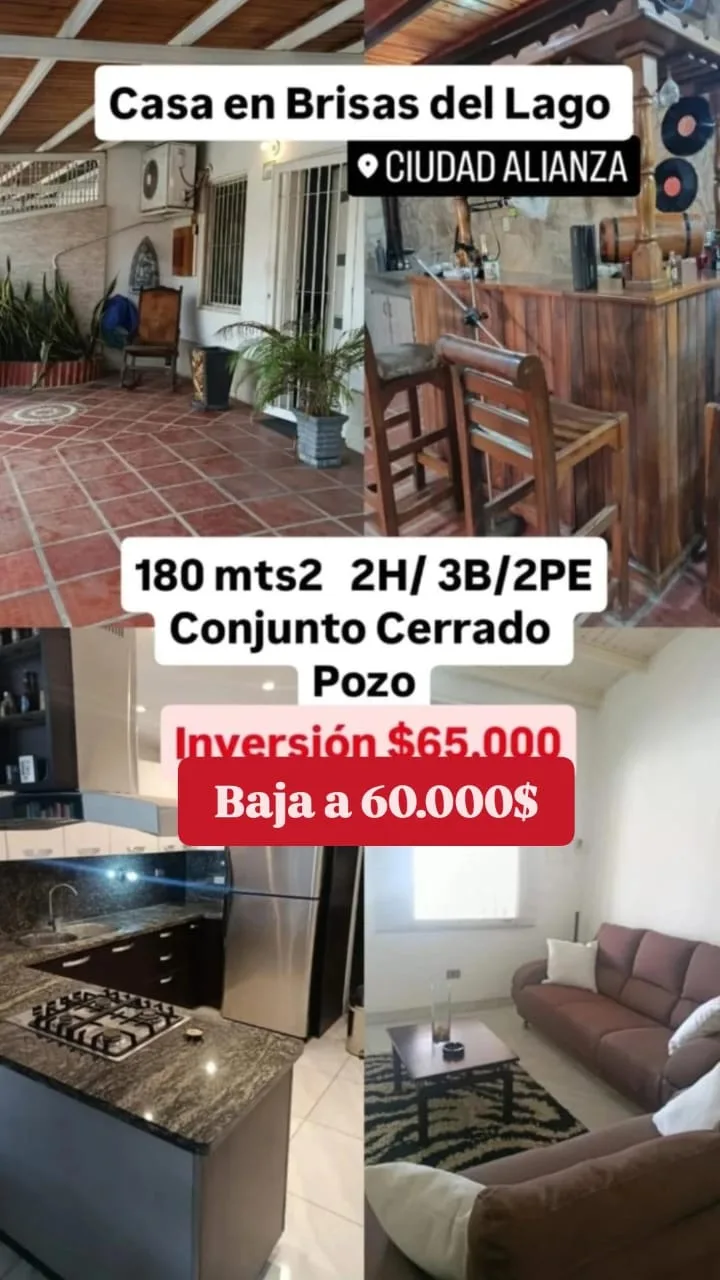 Casa en Venta en Brisas del Lago, Ciudad Alianza — 2 hab 180m² — USD 60,000