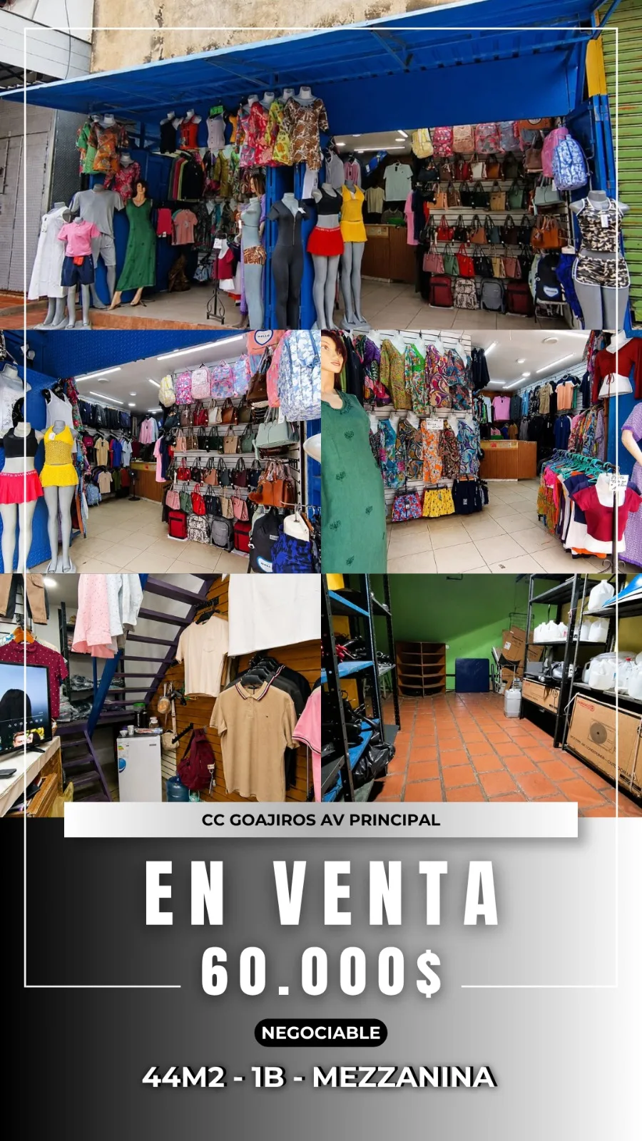 Local en Venta en C.C Goajiros (Av principal) 44m² — USD 60,000