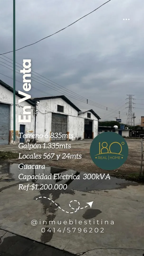Galpón en Venta en Guacara 2145m² — USD 1,200,000