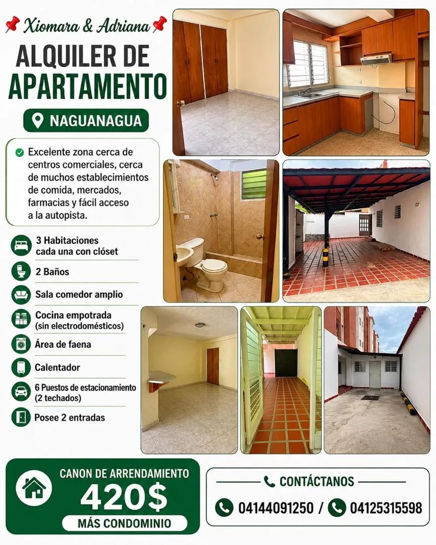 Apartamento en Alquiler en La Granja — 3 hab — USD 420
