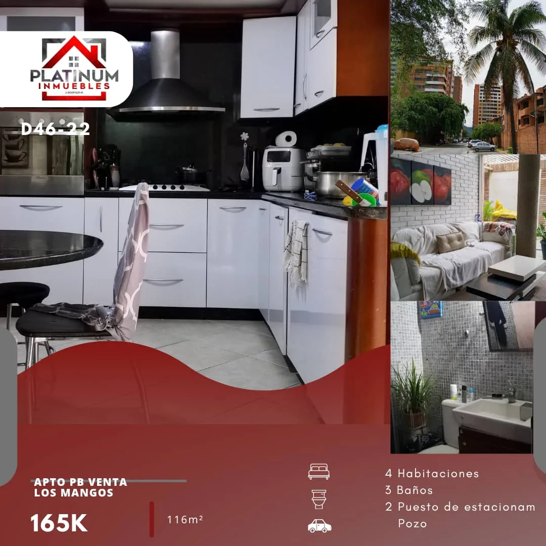 Apartamento en Venta en Urb Los Mangos, conjunto cerrado Punta de Piedra Residencia A3 — 4 hab 116m² — USD 165,000