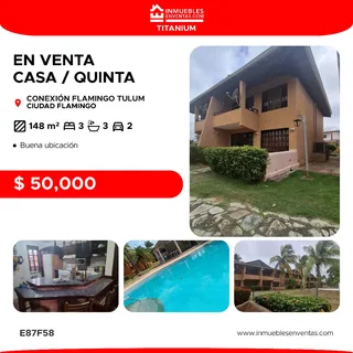 Townhouse en Ciudad Flamingo conexión TULUM