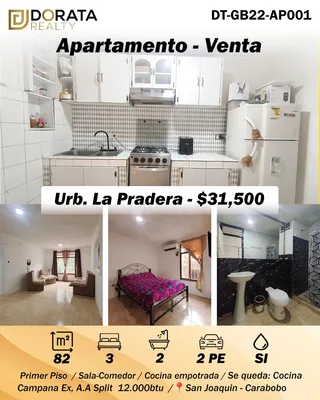 Apartamento en Res. La Pradera, San Joaquín