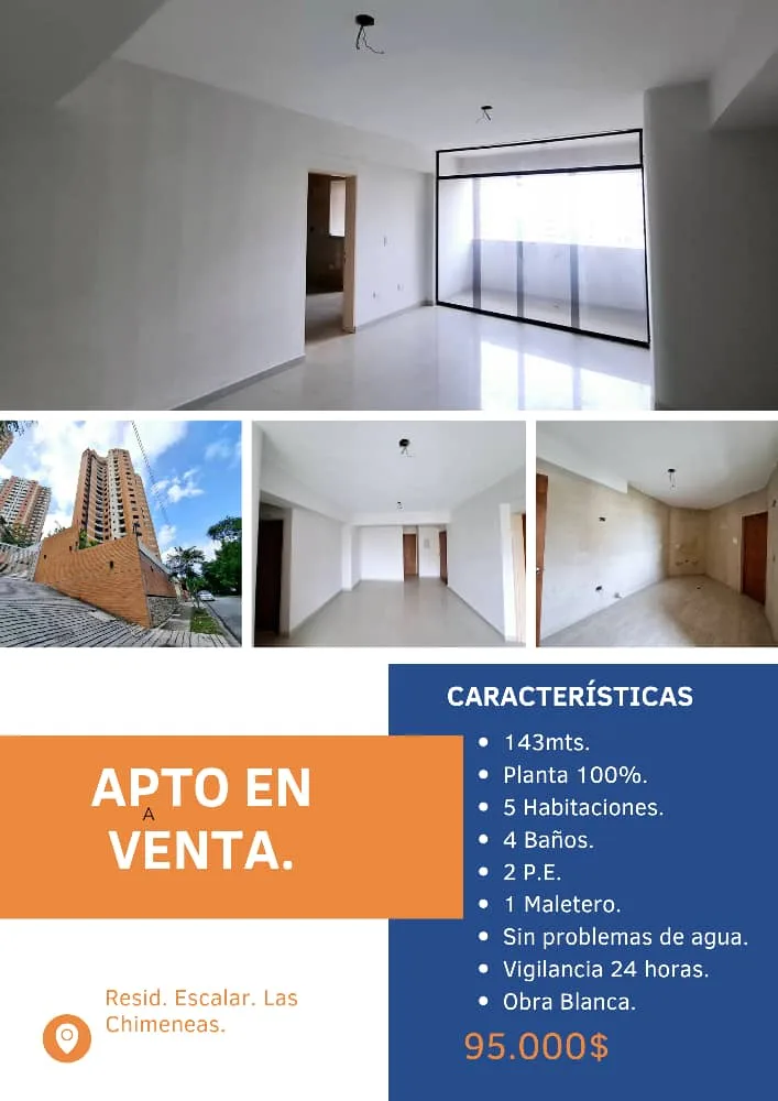 Apartamento en Venta en Residencial Escalar, Las Chimeneas — 5 hab 143m² — USD 95,000