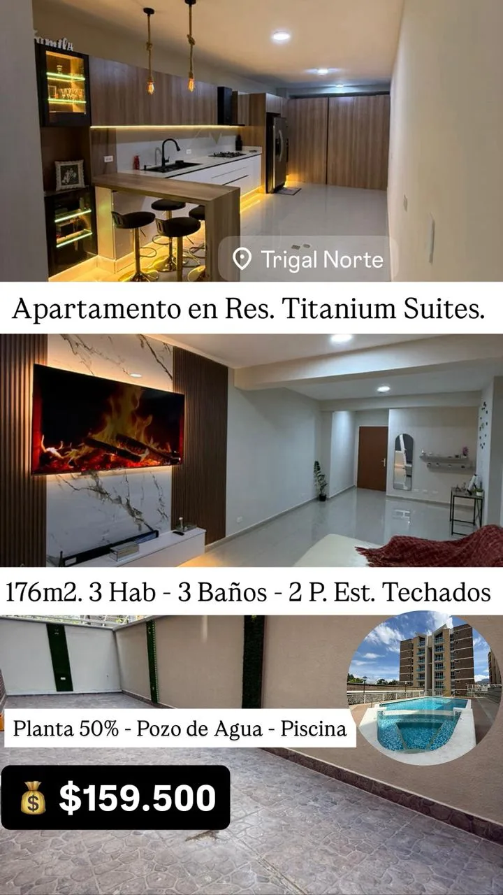 Apartamento en Venta en Trigal Norte, Res Titanium Suites — 3 hab 176m² — USD 159,500
