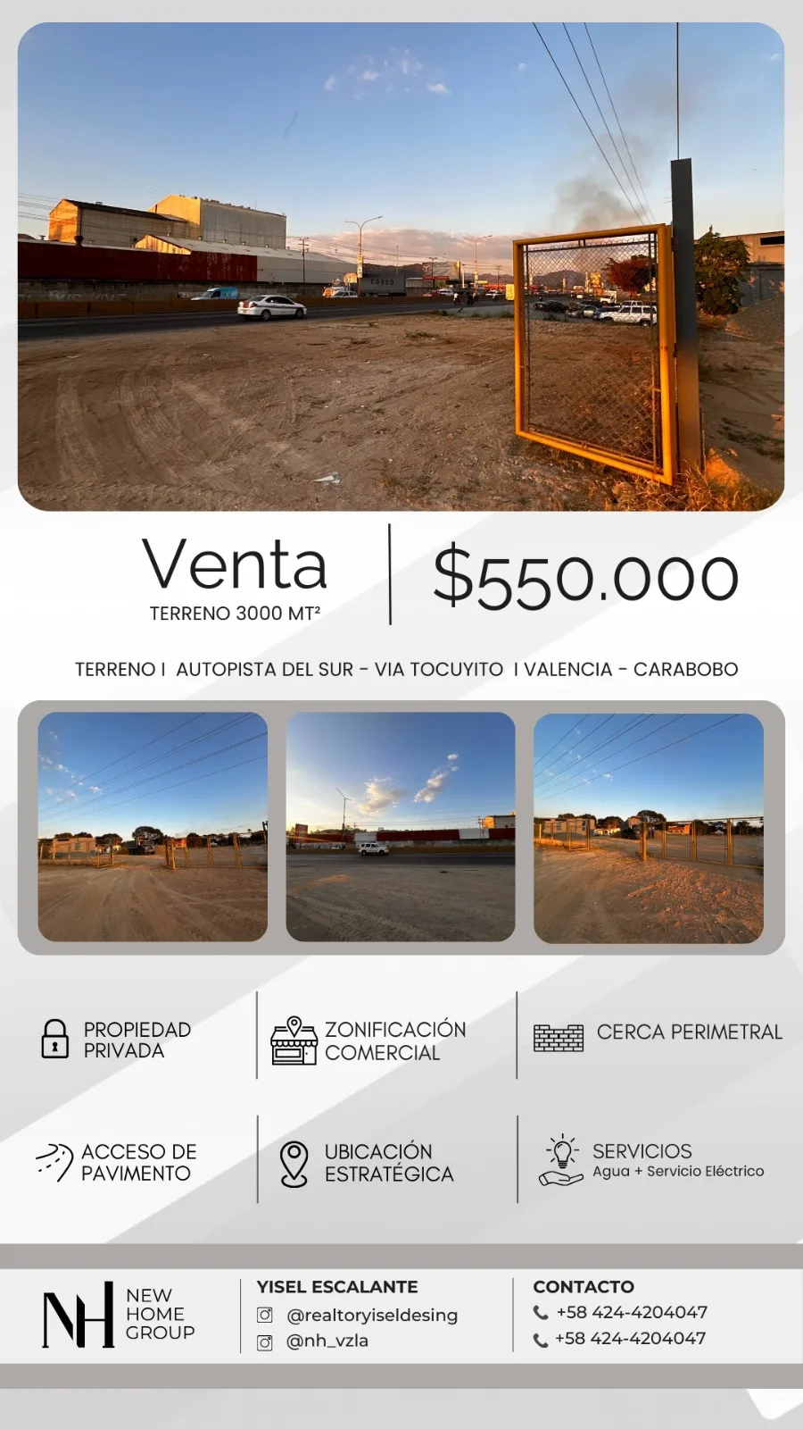 Terreno en Venta en Autopista del Sur - Vía Tocuyito, Valencia - Carabobo 3000m² — USD 550,000