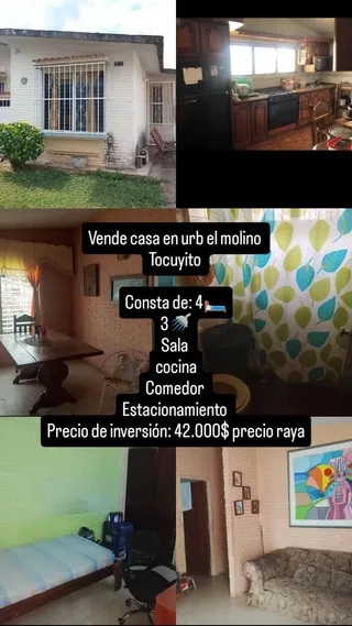 Casa en urbanización el molino, tocuyito