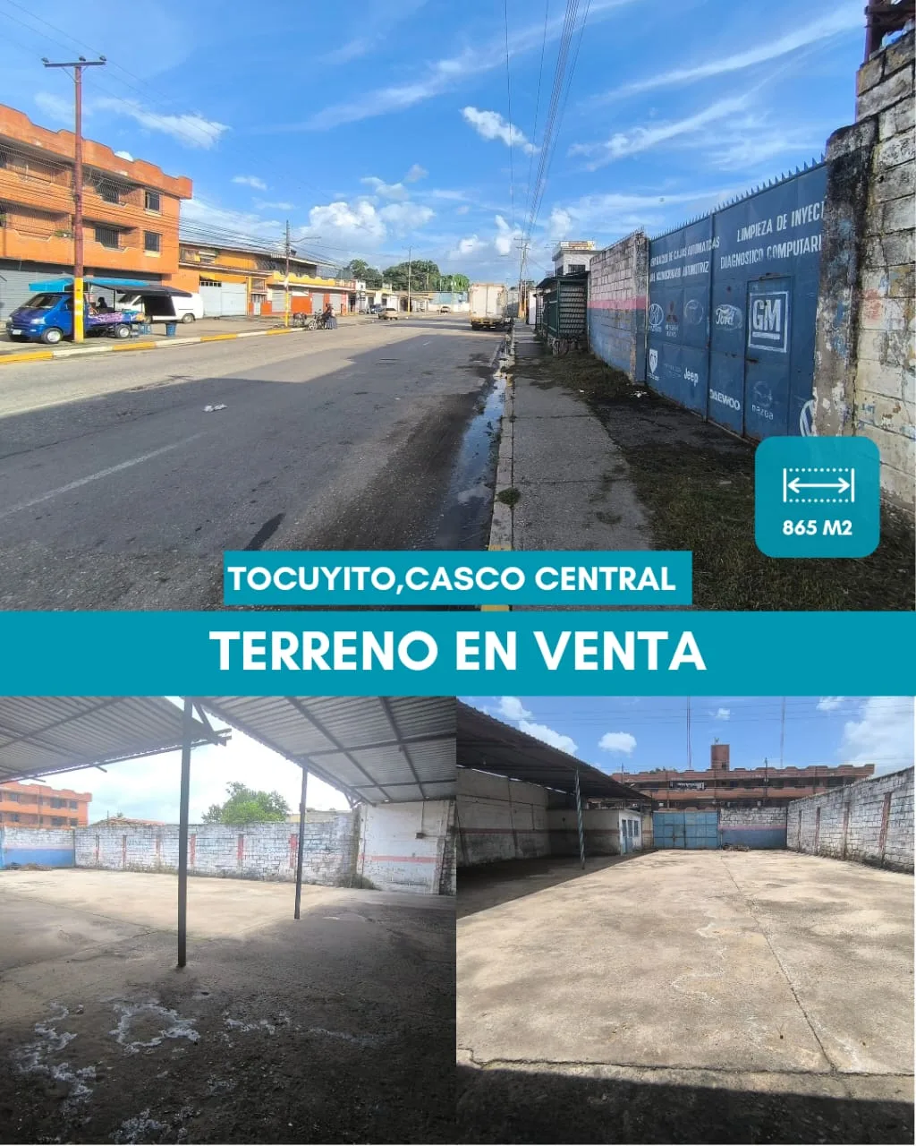 Terreno en Venta en Casco Central de Tocuyito 865m² — USD 80,000
