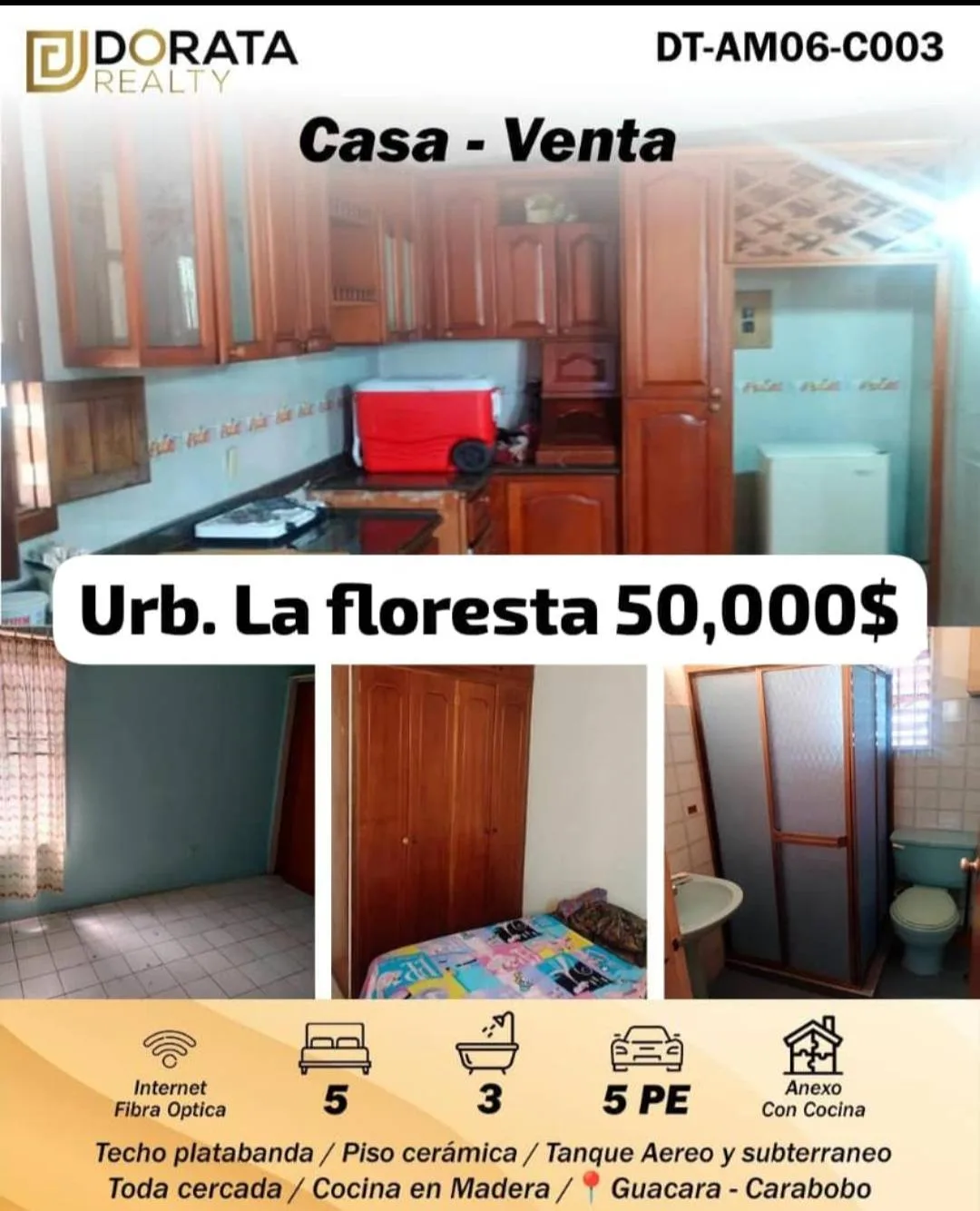 Casa en Venta en Urb La floresta, Guacara-Edo. Carabobo — 5 hab 92m² — USD 50,000