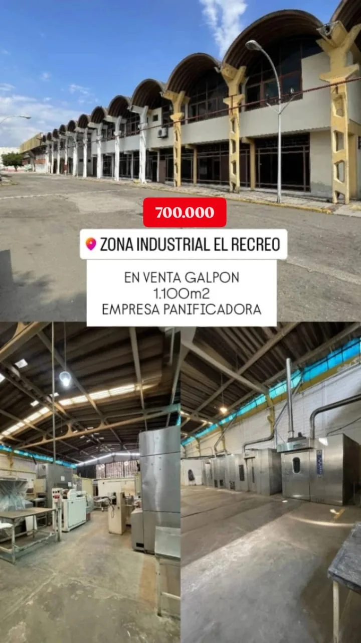 Galpón en Venta en Zona Industrial el Recreo Valencia 1100m² — USD 700,000