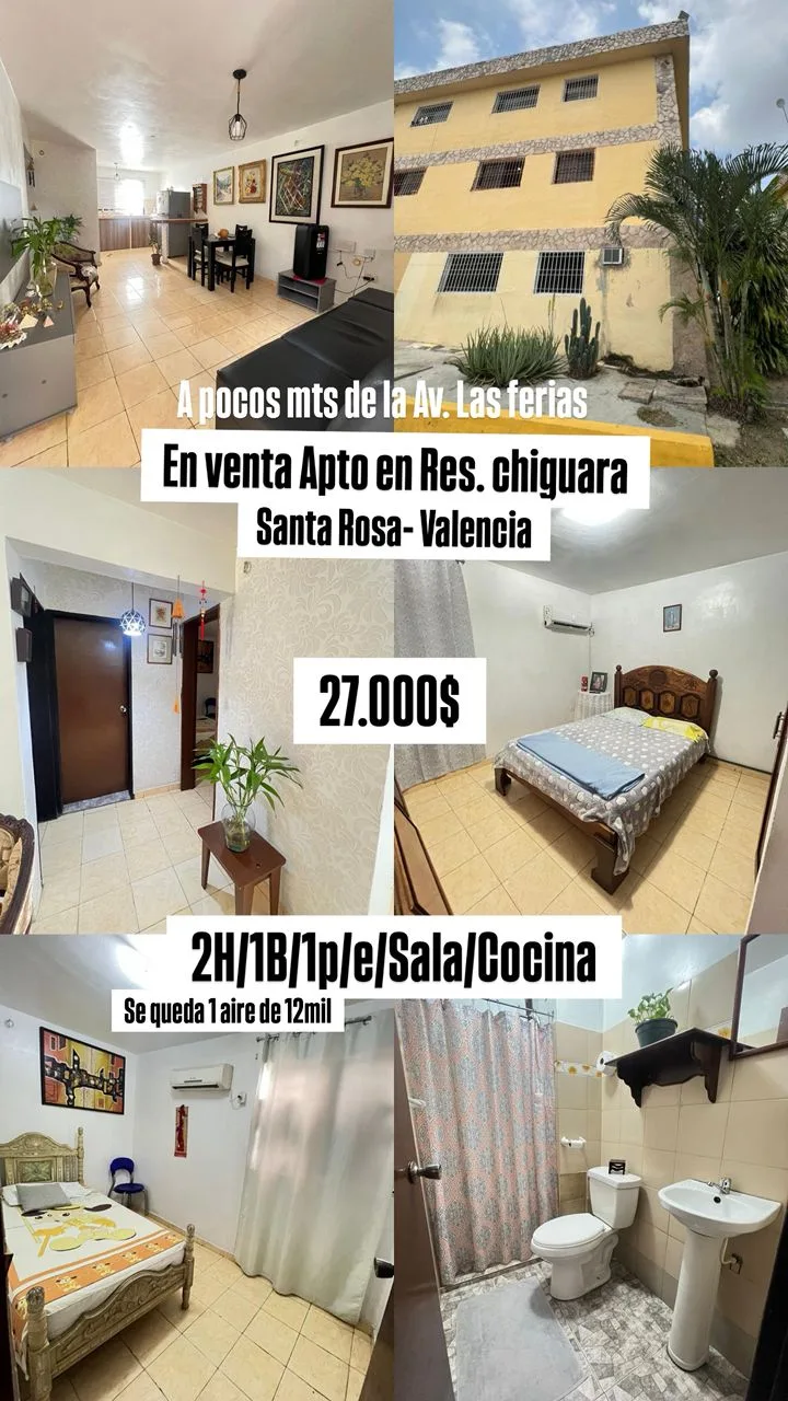 Apartamento en Venta en Santa Rosa, Valencia — 2 hab — USD 27,000