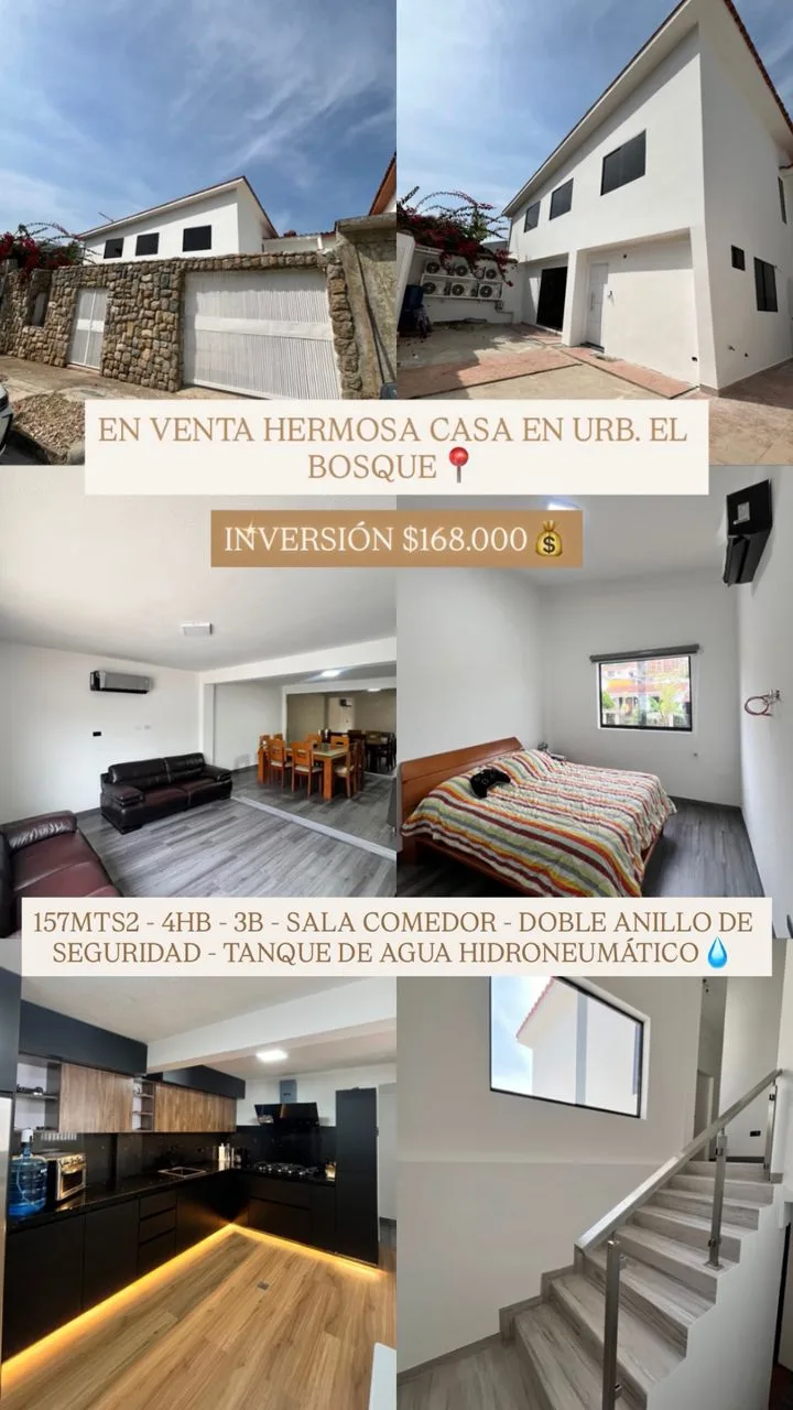 Casa en Venta en Urb. El Bosque — 4 hab 157m² — USD 168,000