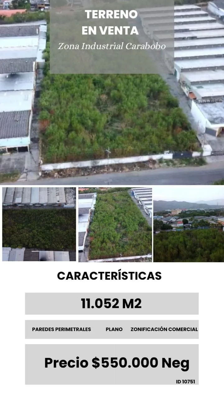 Terreno en Venta en Zona Industrial Carabobo 11052m² — USD 550,000